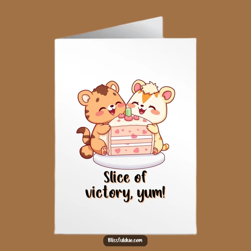 Free Printable Congrats Card Funny: Cake Lovers Animals, Sweet Downloadable Gift